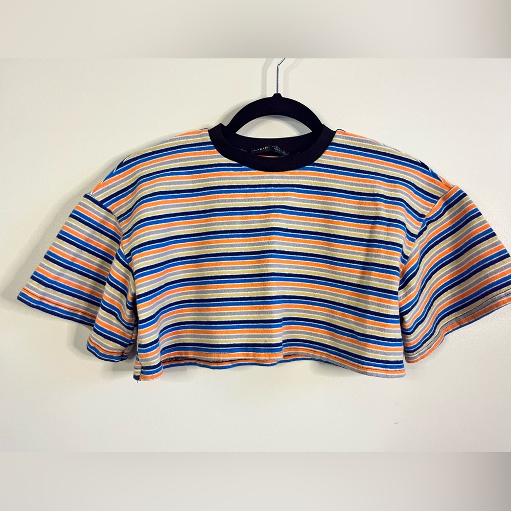 Shein Multi Color Striped Crop Top